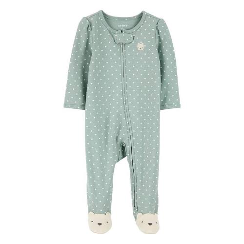 Baby Girl Carter's Bear Polka Dot 2-Way Zip Sleep & Play Pajamas