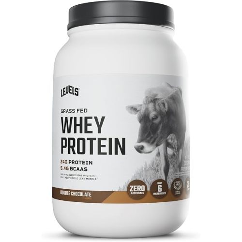 Levels Grass Fed Whey Protein Powder, No Artificials, 24G of Protein, Double Chocolate, 2LB