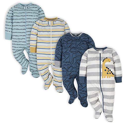 Gerber Baby Boys' 4 Pack Sleep 'N Play Footie
