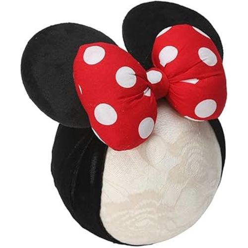 JIAHANG Baby Girl Mouse Ears Turban Headband with 3D Polka Dot Bow, Wide Hairband for Newborn Infant Toddler, Fashion Headwear Party Supplies