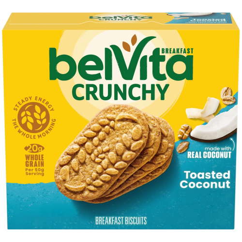 belVita, Breakfast Bars Biscuits, Toasted Coconut, 5 Packs