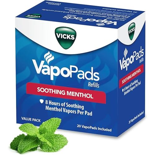 Vicks VapoPads Original Menthol Scent - Vapor Pads Refill for Vicks Humidifiers and Steam Inhalers, Scent Pads for Congestion and Cough Relief, 20-Pack, Box Color May Vary