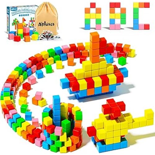 Apluses 42PCS Magnetic Blocks, Gifts for 3 4 5 6 Year Old, Magnet Building Blocks for Toddlers, Girls & Boys, Sensory - Montessori - Autism - Magnetic Toys for Kids Ages 3-5 4-8
