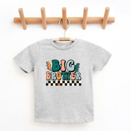 The Juniper Shop Big Brother Checkered Toddler Short Sleeve Tee