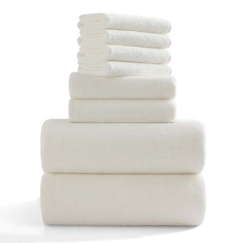 Jessy Home 8 Piece Home Collection Ultra Soft Cozy Towels 700 GSM Cream Plush Towel Set