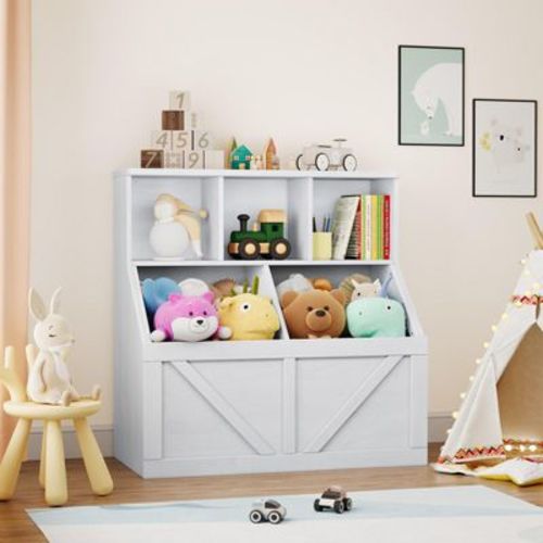 Kids Toy Storage Organizer, Kids Bookshelf and Toy Storage, Toddlers Bookshelf Toy Organizer for Kids Rooms Playroom Bedroom Nursery Daycare