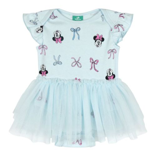 Disney Minnie Mouse Newborn Baby Girls Mesh Ruffle Bodysuit Blue 0-3 Months