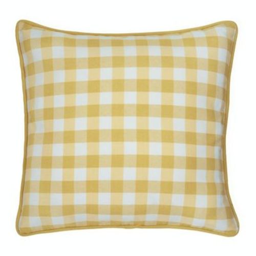 Kate Aurora 2 Pack Country Farmhouse Buffalo Plaid Zippered Pillow Covers - 18 in. W x 18 in. L, Yellow