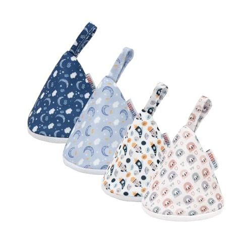 ALVABABY 4 Pcs Baby Boy Pee Covers, 3.5 * 4 In,Strong Water Absorption Pee Shield for Newborn Boy, 4-Layer Reusable Pee Cap, Diaper Changing Accessory for Baby Gift