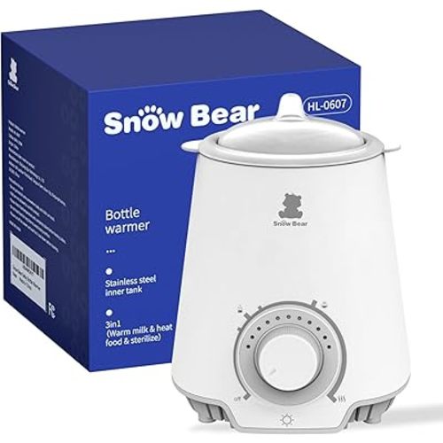 Snow Bear Baby Bottle Warmer & Breastmilk Heater - Fast & Even Warming for Breast Milk, Formula, and Baby Food - Safe, Efficient, Portable & Convenient for Busy Parents