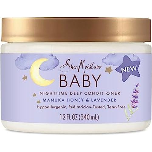 SheaMoisture Baby Deep Conditioner Manuka Honey & Lavender for Delicate Hair and Skin Nighttime Skin and Hair Care Regimen 12 oz