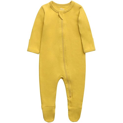 O2Baby Baby Boys Girls Organic Cotton Zip Front Sleeper Pajamas, Footed Sleep 'n Play