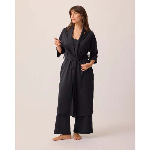 Maternity & Nursing Three-Piece Pajama Set | Black - Kindred Bravely