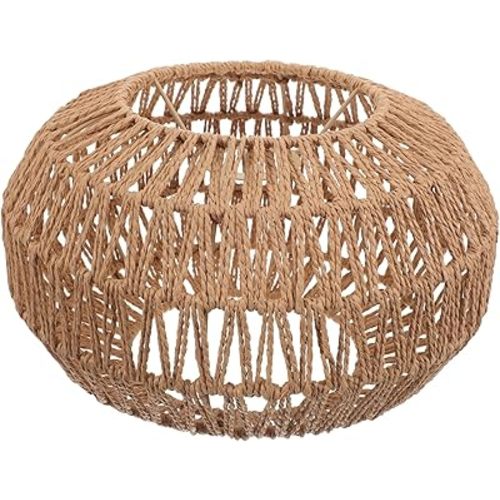 GANAZONO Woven Paper Rope Lamp Shade Simulation Rattan Pendant Light Shade Ceiling spider Bulb Covers for Pendant Floor Table Lamps Drawing Room Bedroom Office Hotel