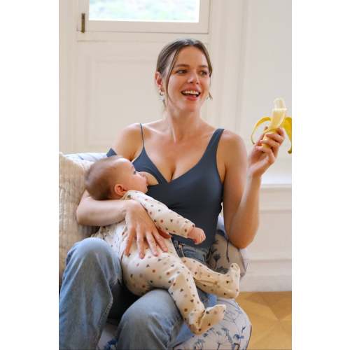 MOMANDA Women's Natrelax® Nursing Crop Tank Top - V Neck