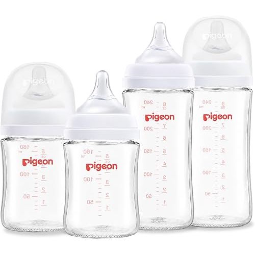 Pigeon Mixed Size Anti-Colic Glass Baby Bottle Starter Bundle