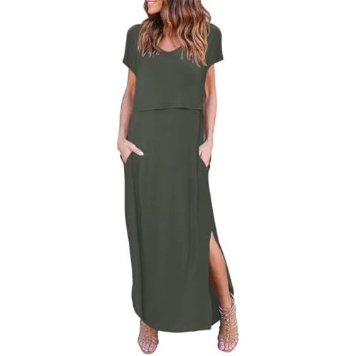 Ekouaer Nursing Dress Long Dresses