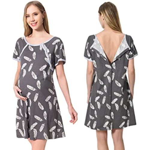 4 in 1 Labor/Delivery/Nursing Hospital Gown Maternity/Maternity/Nursing Nightdress, Hospital Bag Must Have