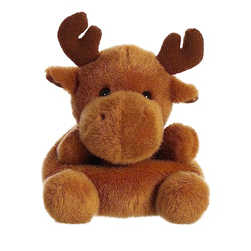 Aurora® Adorable Palm Pals™ Cinnamon Moose™ Stuffed Animal - Fun Collectible Plush for Kids and Adult Collectors - Perfect for Decorating Rooms and Birthday Gifts - Brown 4.5 Inches