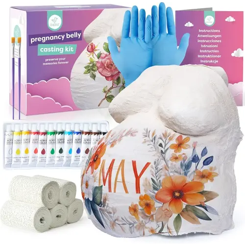 chuckle Belly Casting Kit Pregnancy – Create a Beautiful 3D Pregnancy Keepsake, Easy DIY Belly Mold for Expecting Moms, Celebrate Your Journey into Motherhood, Baby Belly Cast