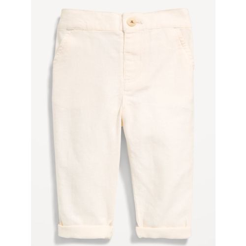 Linen-Blend Pants for Baby - Creme De La Creme (color)