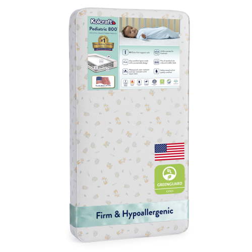 Kolcraft Pediatric 800 Extra Firm Baby Crib & Toddler Mattress, 80 Coil, Waterproof, Ecru