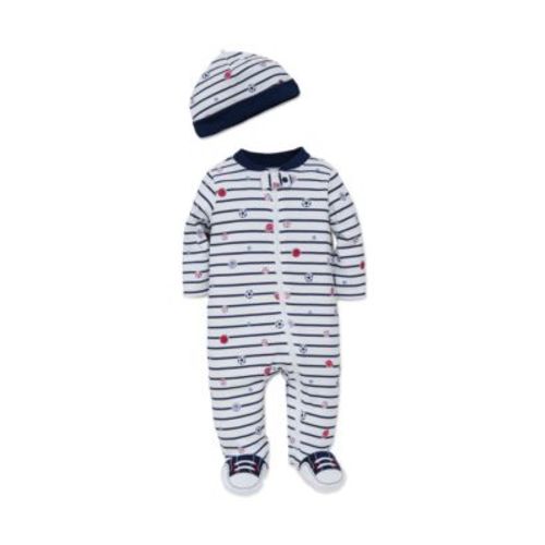 Baby Boys Sports Star Footie and Hat Set