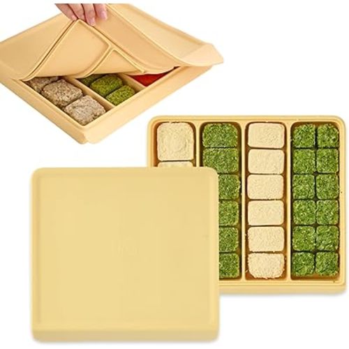 Silicone Baby Food Storage Container with Lid - 26.4oz Freezer Safe Stackable Meal Prep Containers for Baby Puree, Homemade Food & Snacks - BPA Free, Microwave & Dishwasher Safe