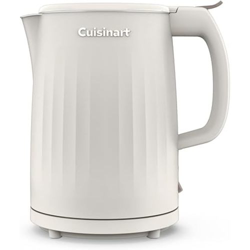 Cuisinart Soho 1-Liter Double Wall Electric Hot Water Kettle, Tea Kettle with Stainless Steel Interior, One Touch Operation to Boil Water for Tea, Hot Cocoa, or Instant Oatmeal, CK-10TR, Truffle