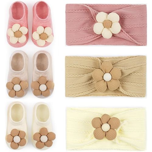 Baby Flower Headband and Socks: Cute Headband and Socks Sets for Toddler Newborn Infant Girl