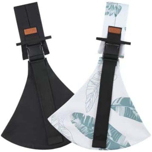 2 Packs Baby Sling Carrier for Toddlers 6-36 Months, Adjustable Toddler Carrier for 10-30 lbs, Lightweight Cotton Hip Seat Shoulder Carrier for Travel, Shopping & Daily Use (Black+Nature)