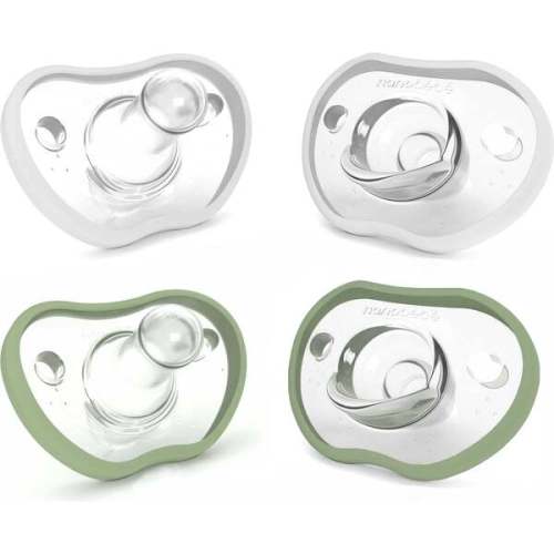 Flexy Pacifier, Sage & White 4pk Count - Nanobebe | Maisonette