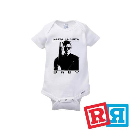 Terminator Gerber Baby Onesie® Cotton Unisex White Short Sleeve