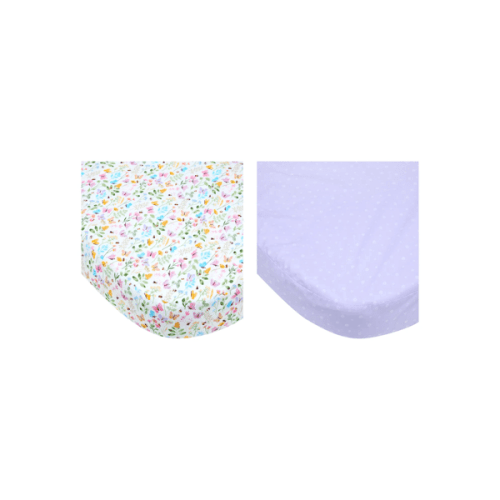Anko 2 Pack 225 Thread Count Organic Cotton Fitted Bassinet Sheets - Floral