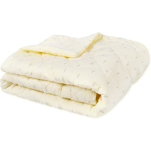 TWINOR Baby Muslin Quilt Blanket，Warm and Lightweight Crib Quilt Neutral Comforter for Newborn and Toddler Boys Girls (Beige Print)