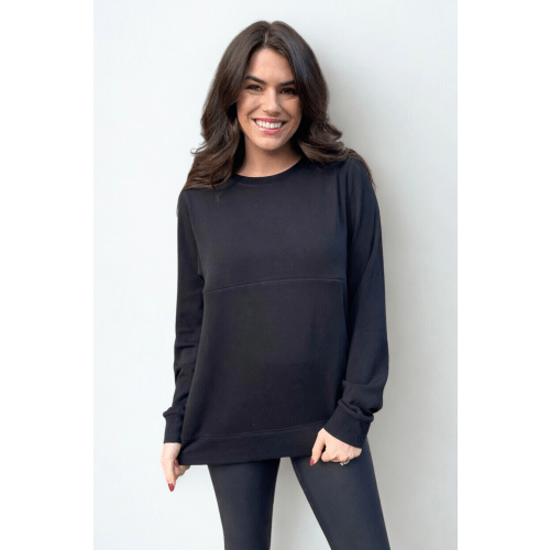Buttery Crewneck Nursing Sweatshirt - Black – Nursing Queen