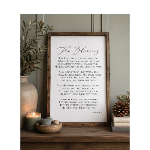 The Blessing Framed Wood Sign | Christian Song Lyrics Wall Art