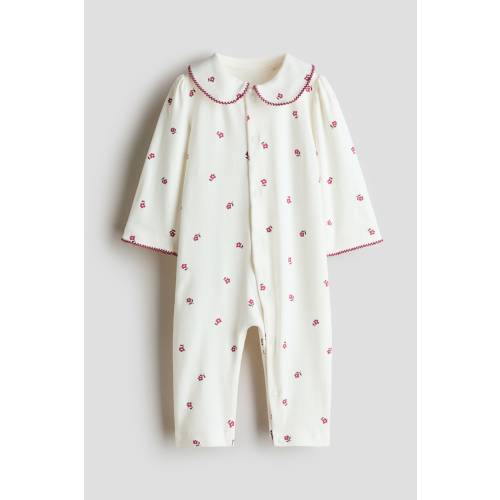 COLLARED COTTON SLEEPSUIT