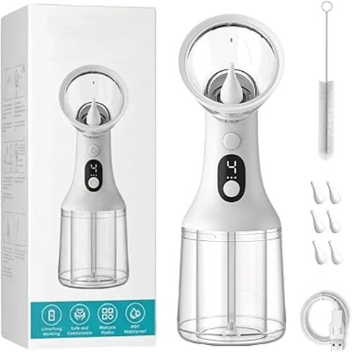 Waxy Ear Cleaner, Waxy Electric Ear Cleaning Irrigator, Safe Ear Cleaning Device with 4 Pressure Modes & LED Display, USB Rechargeable Water Flushing System for Ear Wax Removal at Home