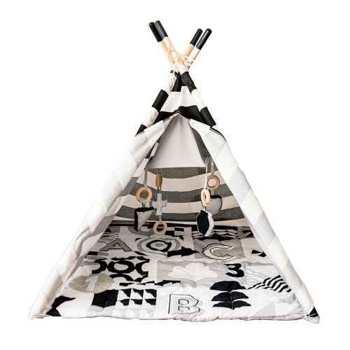 Wonder & Wise by Asweets ABC Striped Activity Teepee Play Tent