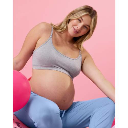 French Terry Maternity & Nursing Bralette | Grey Heather - Kindred Bravely