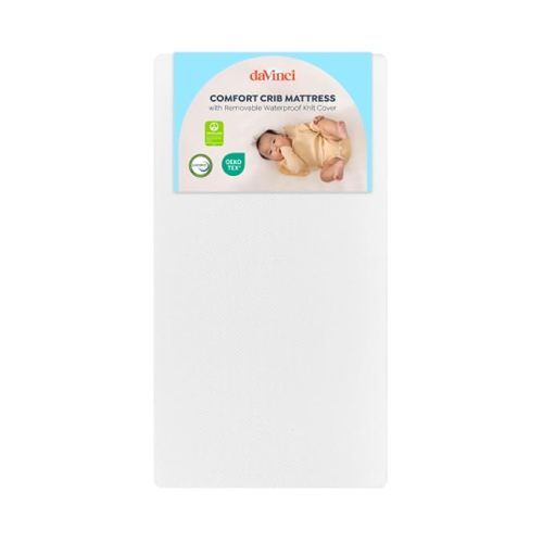 Davinci Comfort Crib Mattress, Firm Support, Lightweight, Removable Cover, Greenguard Gold Certified, CertiPUR-US® Certified