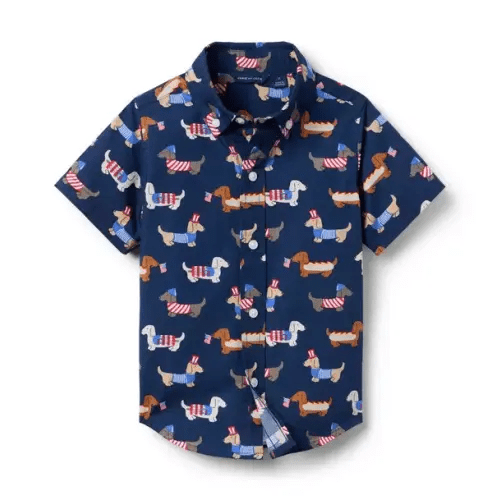 Boy Merchant Marine Dog The Poplin Shirt by Janie and Jack