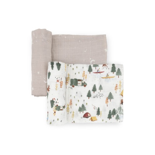 2-Pack Organic Cotton Muslin Swaddle Blanket