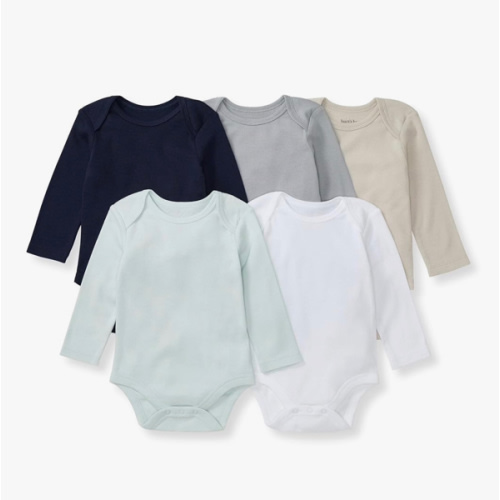 Burt's Bees Baby Organic Cotton Bodysuits – Baby Boy & Girl Short and Long Sleeve One-Pieces, 5-Pack