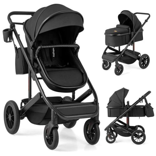 Infans 3-in-1 Newborn Stroller Folding Convertible High Landscape Toddler Stroller