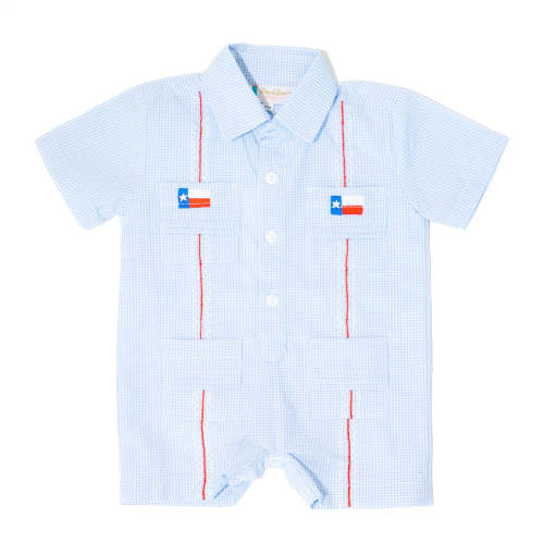 Boys Texas Flag Guayabera Romper – Boots and Bows Smocking Co.
