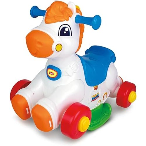 Winfun Giddy-up Horsey 2-in-1 Rocking & Ride-On Toy – Interactive Motion Sensor with Sounds, Lights & Music, Easy-Grip Handles, Toddler Developmental Toy for Ages 12–36 Months, 44 lb Capacity