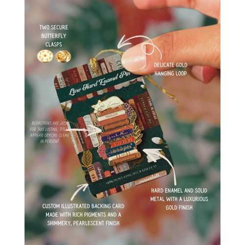 tswift books gold enamel pin || luxe hard enamel || eras albums and sleeping cat