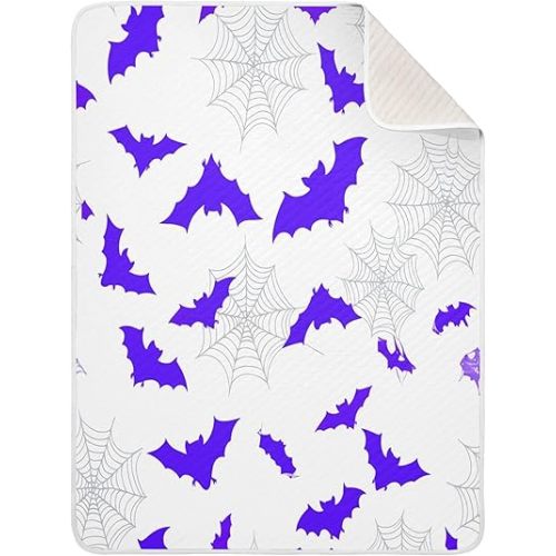 Burbuja Purple Bats Baby Blanket for Boys Girls, Nursery Soft Warm Swaddling Receiving Baby Blankets, 30x40 in Toddler Blanket